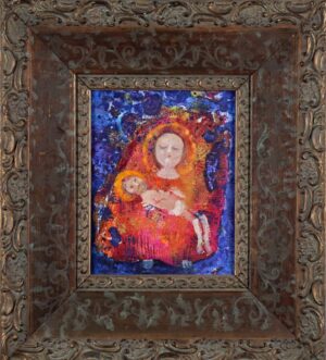 Červená pieta ve španělském rámu